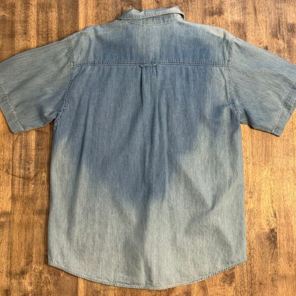 Hot Names VTG Grandmacore Anchor Rope Nautical Denim Shirt Size Unisex Medium - Picture 8 of 8